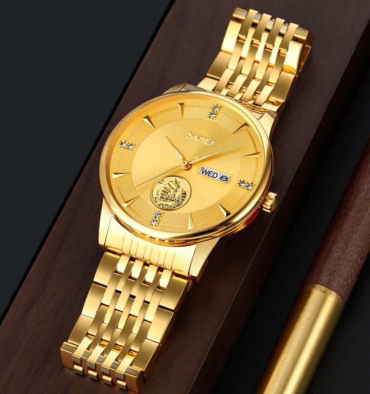 SKMEI 9309 Full Golden Mans Watch
